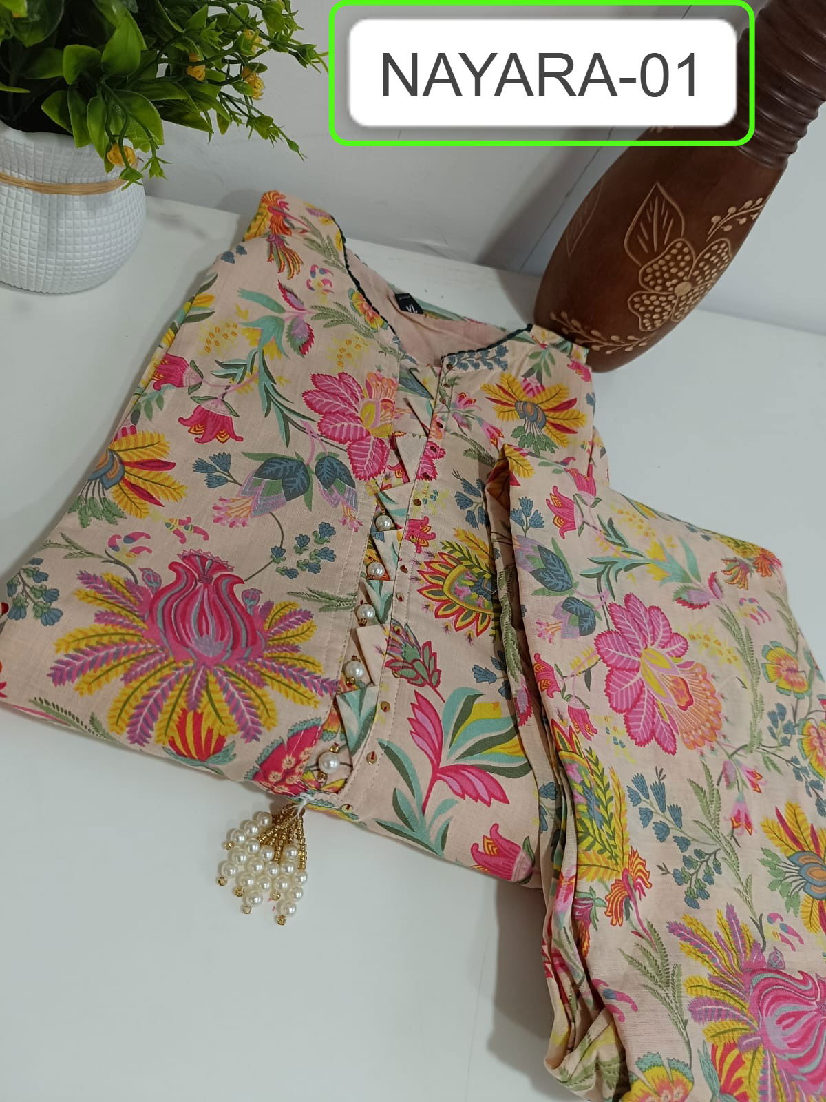 K Nayara Designer Printed Jaipuri Cotton Kurti With Bottom Wholesale Shop In Surat